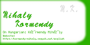 mihaly kormendy business card